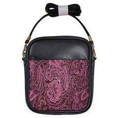 Abstract Purple Background Natural Motive Girls Sling Bags by Simbadda