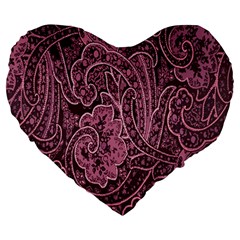 Abstract Purple Background Natural Motive Large 19  Premium Heart Shape Cushions by Simbadda