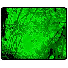 Leaf Outline Abstract Double Sided Fleece Blanket (medium)  by Simbadda