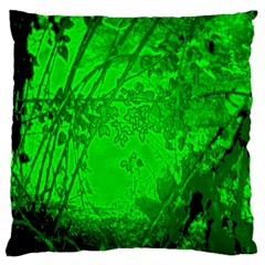 Leaf Outline Abstract Large Flano Cushion Case (one Side) by Simbadda