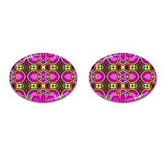 Colourful Abstract Background Design Pattern Cufflinks (oval) by Simbadda