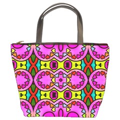 Colourful Abstract Background Design Pattern Bucket Bags by Simbadda