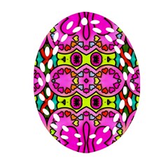 Colourful Abstract Background Design Pattern Oval Filigree Ornament (two Sides) by Simbadda