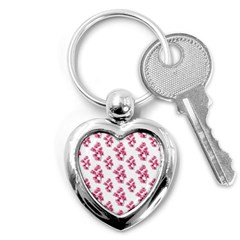 Santa Rita Flowers Pattern Key Chains (heart)  by dflcprints