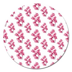 Santa Rita Flowers Pattern Magnet 5  (round) by dflcprints