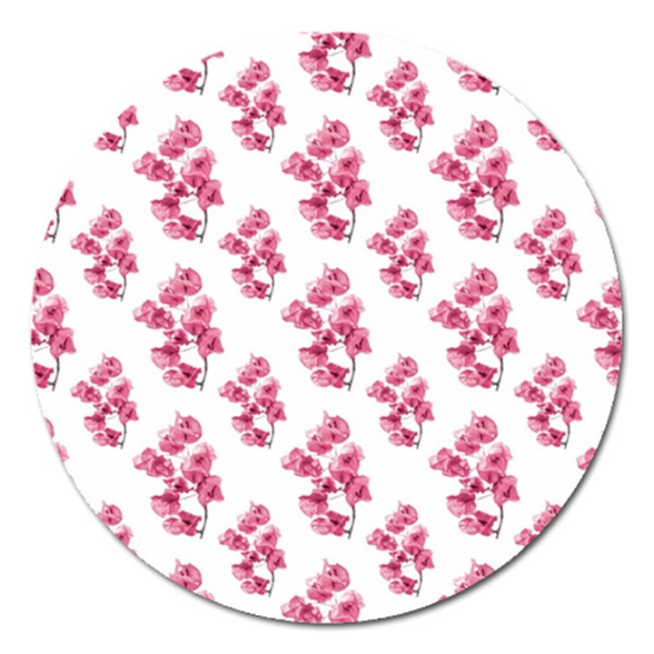 Santa Rita Flowers Pattern Magnet 5  (Round)