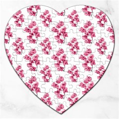 Santa Rita Flowers Pattern Jigsaw Puzzle (heart) by dflcprints