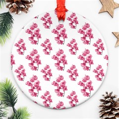 Santa Rita Flowers Pattern Round Ornament (two Sides) by dflcprints