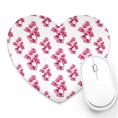 Santa Rita Flowers Pattern Heart Mousepads by dflcprints