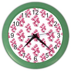 Santa Rita Flowers Pattern Color Wall Clocks by dflcprints