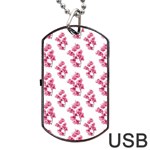 Santa Rita Flowers Pattern Dog Tag USB Flash (Two Sides) Front