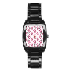 Santa Rita Flowers Pattern Stainless Steel Barrel Watch by dflcprints