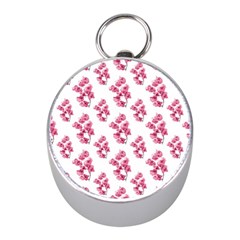 Santa Rita Flowers Pattern Mini Silver Compasses by dflcprints