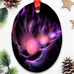 Fractal Image Of Pink Balls Whooshing Into The Distance Ornament (oval) by Simbadda