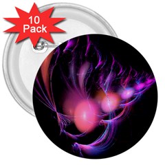 Fractal Image Of Pink Balls Whooshing Into The Distance 3  Buttons (10 Pack)  by Simbadda