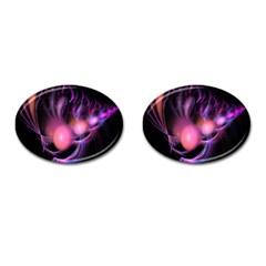 Fractal Image Of Pink Balls Whooshing Into The Distance Cufflinks (oval) by Simbadda