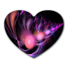 Fractal Image Of Pink Balls Whooshing Into The Distance Heart Mousepads by Simbadda