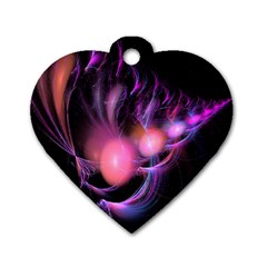 Fractal Image Of Pink Balls Whooshing Into The Distance Dog Tag Heart (two Sides)