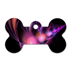 Fractal Image Of Pink Balls Whooshing Into The Distance Dog Tag Bone (two Sides) by Simbadda