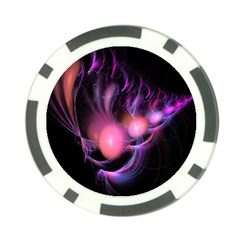 Fractal Image Of Pink Balls Whooshing Into The Distance Poker Chip Card Guard by Simbadda