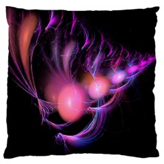 Fractal Image Of Pink Balls Whooshing Into The Distance Large Cushion Case (one Side) by Simbadda