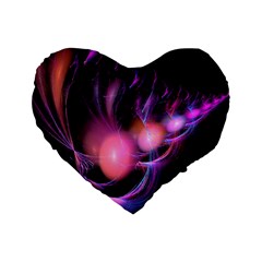 Fractal Image Of Pink Balls Whooshing Into The Distance Standard 16  Premium Heart Shape Cushions by Simbadda