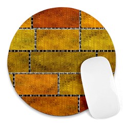 Classic Color Bricks Gradient Wall Round Mousepads by Simbadda