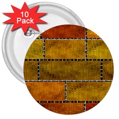 Classic Color Bricks Gradient Wall 3  Buttons (10 Pack)  by Simbadda