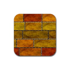 Classic Color Bricks Gradient Wall Rubber Coaster (square)  by Simbadda