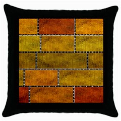 Classic Color Bricks Gradient Wall Throw Pillow Case (black) by Simbadda