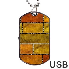 Classic Color Bricks Gradient Wall Dog Tag Usb Flash (two Sides) by Simbadda