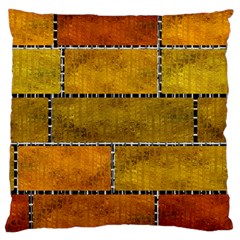 Classic Color Bricks Gradient Wall Large Cushion Case (one Side) by Simbadda