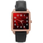 A Large Background With A Burst Design And Lots Of Details Rose Gold Leather Watch  Front