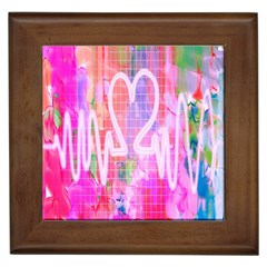 Watercolour Heartbeat Monitor Framed Tiles by Simbadda