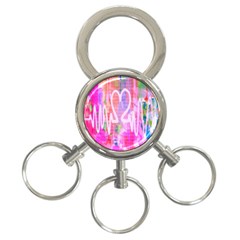 Watercolour Heartbeat Monitor 3-ring Key Chains by Simbadda