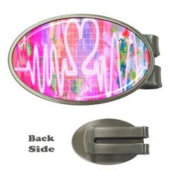 Watercolour Heartbeat Monitor Money Clips (oval)  by Simbadda