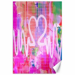 Watercolour Heartbeat Monitor Canvas 20  X 30   by Simbadda