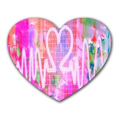 Watercolour Heartbeat Monitor Heart Mousepads by Simbadda