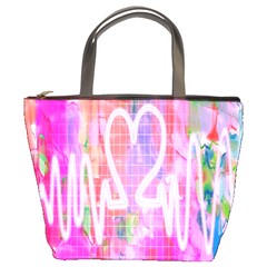 Watercolour Heartbeat Monitor Bucket Bags by Simbadda