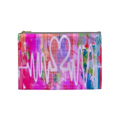 Watercolour Heartbeat Monitor Cosmetic Bag (medium)  by Simbadda