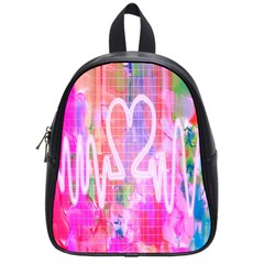 Watercolour Heartbeat Monitor School Bags (small)  by Simbadda