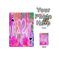 Watercolour Heartbeat Monitor Playing Cards 54 (mini)  by Simbadda