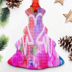 Watercolour Heartbeat Monitor Christmas Tree Ornament (two Sides) by Simbadda