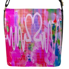 Watercolour Heartbeat Monitor Flap Messenger Bag (s) by Simbadda