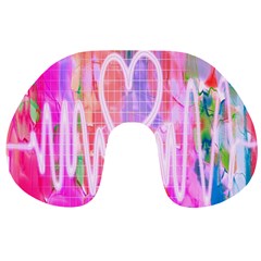 Watercolour Heartbeat Monitor Travel Neck Pillows by Simbadda