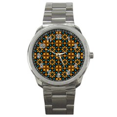 Abstract Daisies Sport Metal Watch by Simbadda