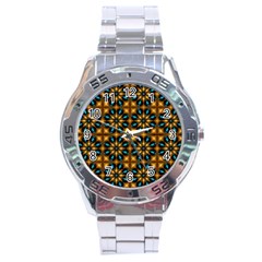 Abstract Daisies Stainless Steel Analogue Watch by Simbadda