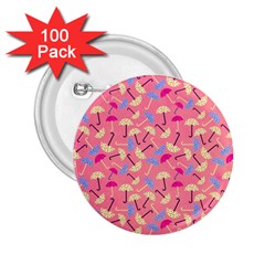 Umbrella Seamless Pattern Pink 2 25  Buttons (100 Pack)  by Simbadda