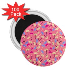 Umbrella Seamless Pattern Pink 2 25  Magnets (100 Pack)  by Simbadda