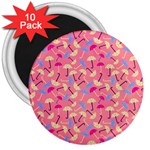 Umbrella Seamless Pattern Pink 3  Magnets (10 pack)  Front